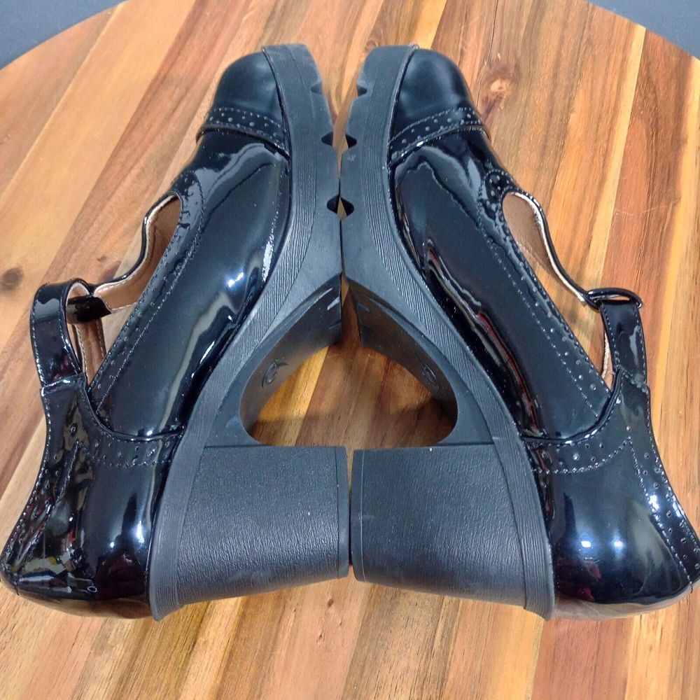 DADAWEN Womens Leather Classic T-Strap Platform Chunky Mary Jane Sz‎ 9.5 Goth - Picture 15 of 16